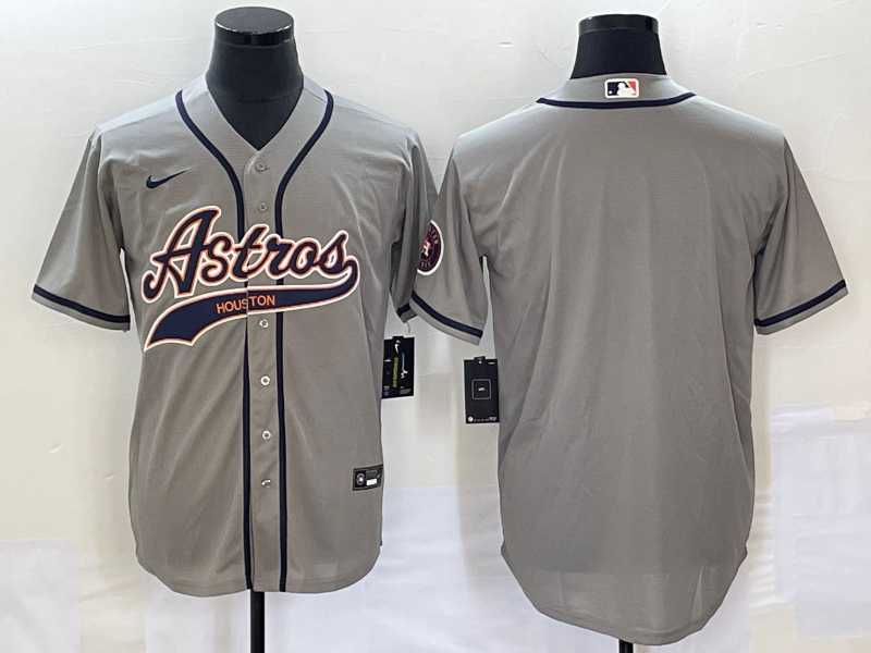 Mens Houston Astros Blank Grey Cool Base Stitched Baseball Jersey->houston astros->MLB Jersey